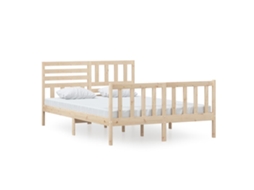 Bed Frame, Bed Frames Vidaxl Marrom Madeira (140 X 200 Cm)