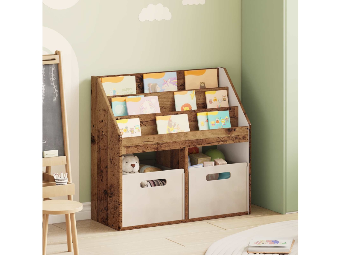 Vidaxl Estante Infantil Madeira Antiga 72,5 X 29,5 X 69 Cm