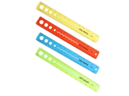 Régua flexível de acrílico de 30 cm, ferramenta de desenho, conjunto de 4 peças.
