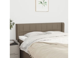 Vidaxl Cabeceira Cama Abas Tecido 147x16x78/88 Cm Cinzento-acastanhado