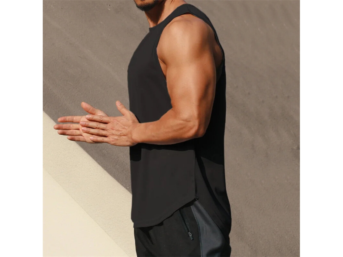 Preta Xl Tengoo Regata Esportiva Masculina Secagem Rápida Respirável Elástica Sem Mangas Basquete Corrida Ar Livre
