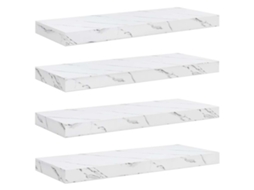 Conjunto de 4 Prateleiras de Parede em Mármore Branco MAISON EXCLUSIVE (50x23x4 cm)