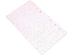 Capa acrílica para caderno com 6 painéis, reutilizável, ideal para decoração escolar, oferece proteção confiável e resistente.