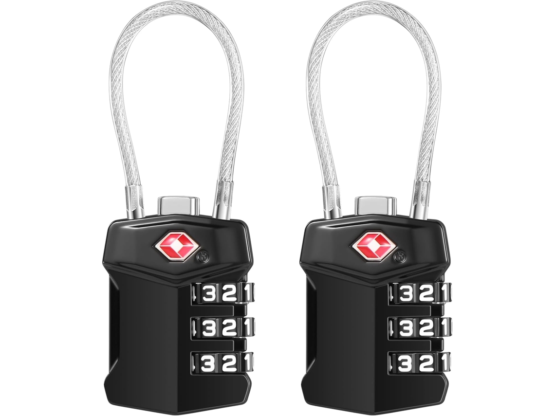 Conjunto De 2 Cadeados Para Bagagem, Combinação De 3 Dígitos, Segurança Portátil Para Mala, Mochila E Armário Em Deslocações