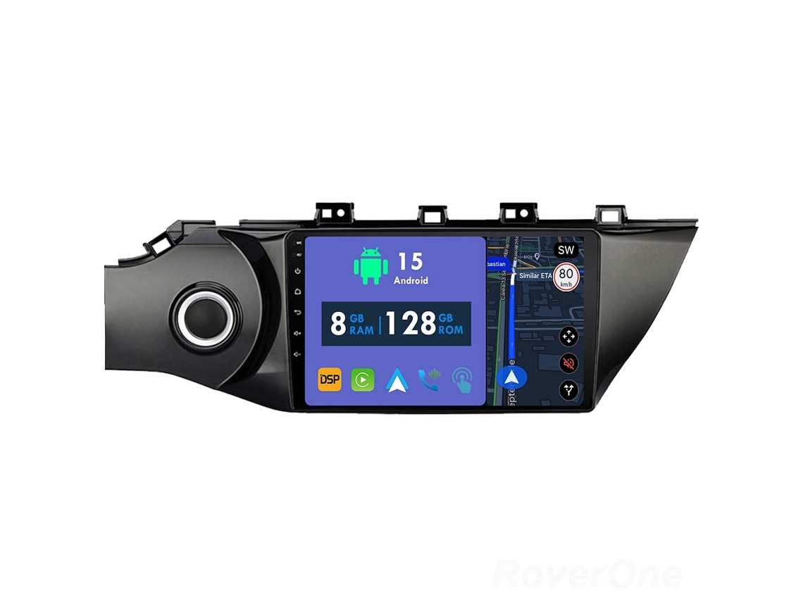 Auto Rádio Carro Bluetooth Autoradio 8GB RAM 128G ROM CarPlay Navegação GPS Ecrã Táctil RoverOne para Kia K2 Rio 4 2017 2018 2019  