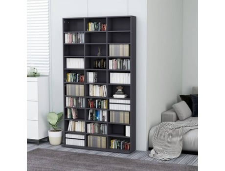 Estante para CD  Cinzento (Contraplacado - 102x23x177.5cm)