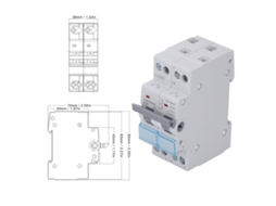 Interruptor De Transferência Manual Laxiscreed 2p 63a Para Dualidade De Energia, Montagem Em Carril Din