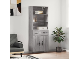 Vidaxl Armário Alto 69,5x34x180 Cm Derivados De Madeira Sonoma Cinza