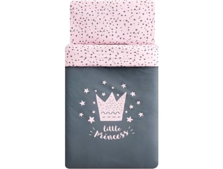 Conjunto para Cama de Bebé  Little Crown Rosa (100x135 cm)
