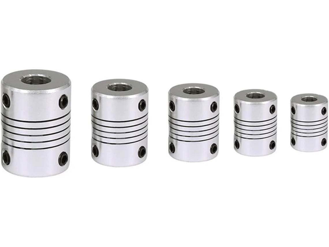 1 Peça De Acoplamento Flexível Alumínio D19l25 3mm, 4mm, 5mm, 6, 35mm, 8mm E 10mm Para Motores De Passo Cnc, Encoders E
