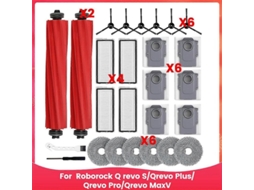 Acessórios para Roborock Q Revo S Plus Pro Maxv Escovas Laterais Filtro Hepa Mop
