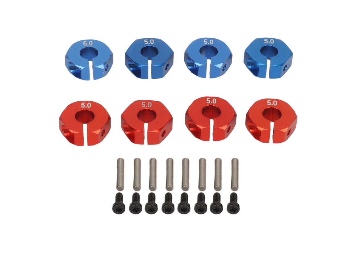 Mali adaptador de Cubo Hexagonal de Roda Rc 12mm Alumínio para Carros Modelo 1/10 Redcat com Pinos 8pcs