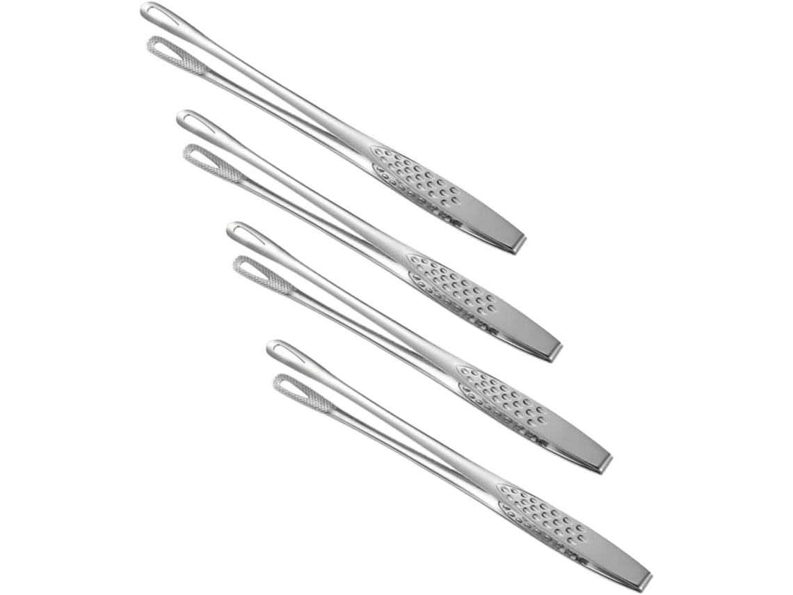 Pinças De Cozinha Yarnow 4 Peças Em Aço Inoxidável, Utensílios Antiaderentes Para Churrasco E Servir Bifes, Resistentes