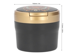 Cinzeiro de Carro com Tampa e Luz LED Smokeless para Viagem Golden Tiger