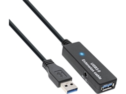 Cabo de Dados INLINE (USB A - 10 m - Preto)
