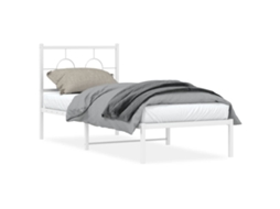 Estrutura de Cama Sem Colchão com Cabeceira Metal Branco MAISON EXCLUSIVE 75x190 cm