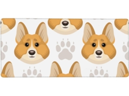 Mousepad Grande para Computador com Estampa de Patinhas Cachorro Fofas e Base Borracha Antiderrapante, 40 X 90