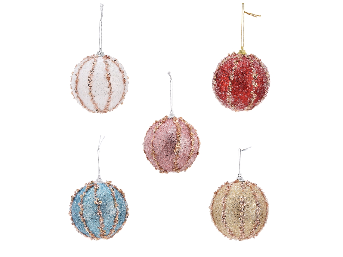 Bolotas De Natal (pacote Com 6, Rosa) Eoocoo