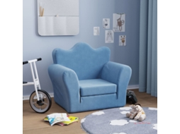 Vidaxl Sofá-cama Infantil Pelúcia Macia Azul