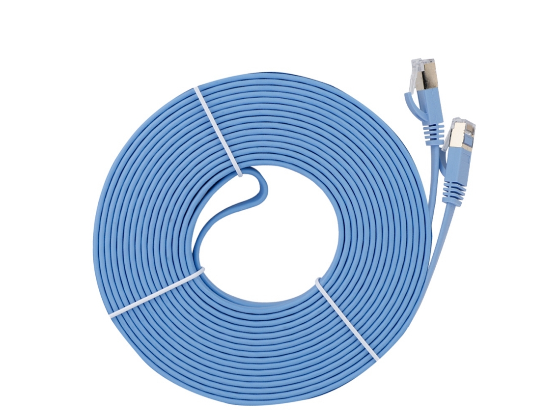 Cabo Ethernet Plano Categoria 7 Cat7 Transmissão De Alta Velocidade Conexão Estável