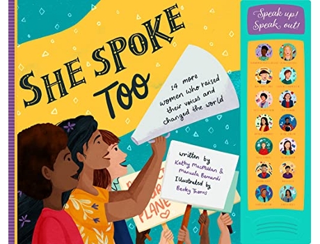 Livro She Spoke Too de Kathy Macmillan e Manuela Bernardi (Inglês)