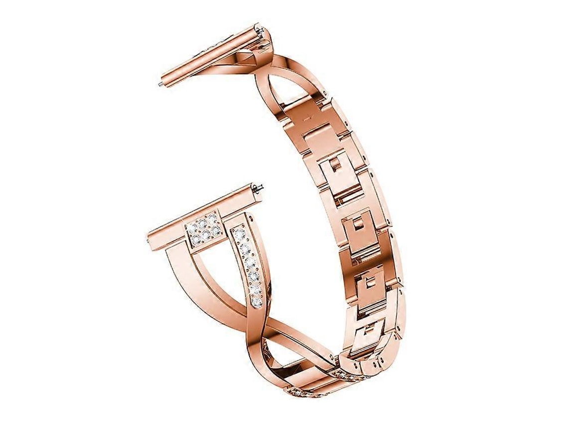 Pulseira de aço inoxidável com strass em formato de X para Samsung Galaxy Watch3 45mm Smart Watch Ly Ebike