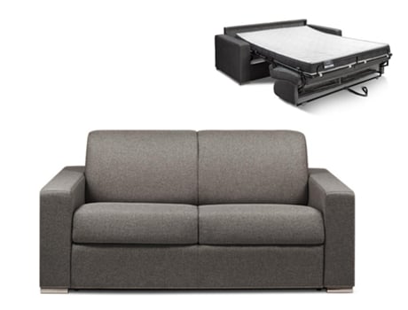 Sofá Cama DUNLOPILLO (174 x 94 x 85 Tamanho Cama: 120 – 139 cm - Veludo - Cinzento)