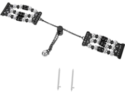 Pulseira Para Smartwatch Com Corrente De Pérolas E Bracelete De Metal. Gokoco