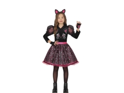 Fato de gatinho preto presunçoso para menina