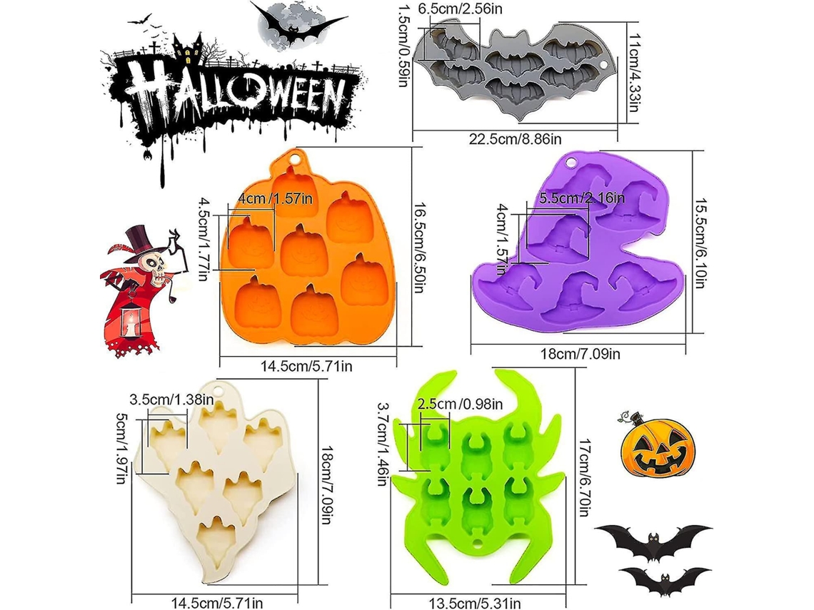 Moldes De Silicone Antiaderentes Para Halloween, Em Formato De Abóbora, Morcego, Fantasma E Chapéu De Mago, Para Assar Na Cozinha. Ly Ebike