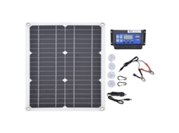 Painel solar de 20 W com duas portas USB, equipado com um controlador solar portátil multifuncional de 30 A.