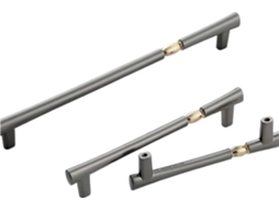 1 Peça De Puxador Porta Em Liga Zinco Preto E Dourado Para Armário Cozinha, Ferragens Para Móveis 03-cobre Escovado 128
