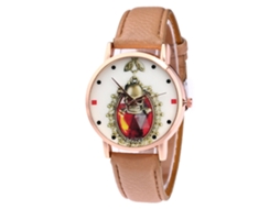Reloj De Pulsera Unisex De Moda Con Correa De Cuero Pu, Cuadro Romano, Quartzo (café Claro)