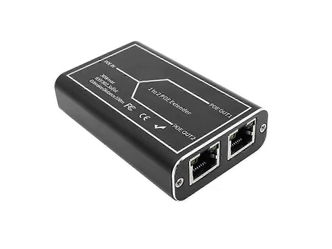 Extensor Gigabit Poe De 2 Portas, Repetidor De Rede 1000m, 30w, Compatível Com Ieee802.3af/at, Plug Play, Para Switch Poe, Nvr E Câmera Ip. Aquaforge