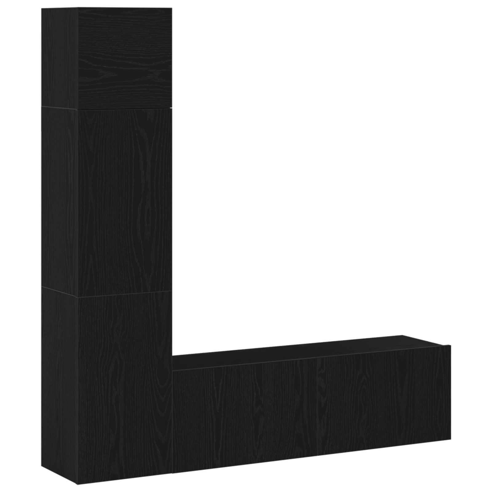 Conjunto 4 Gabinete Para Tv Vidaxl Preto Derivados De Madeira (130,5 X 30 X 140 Cm)