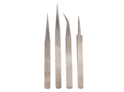 Set De 4 Pinzas De Acero Inoxidable Profesionales Para Reparación De Relojes Y Joyería