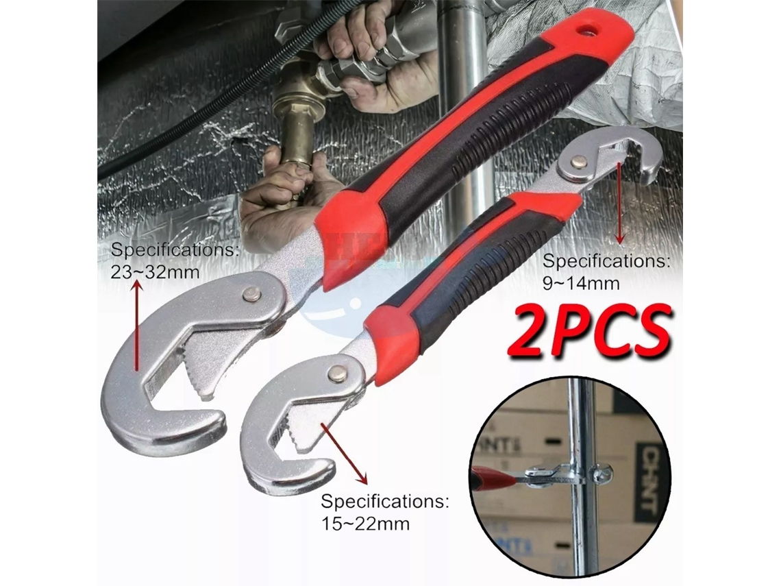 2 Pcs Chave De Boca Aberta Universal Aço Cromo Vanádio 9-32mm Autoaprisionamento Multifuncional