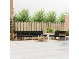 Vidaxl Conjunto De Sofás Para Exterior 7 Pcs Branco E Preto