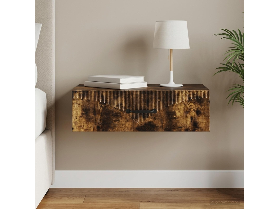 Vidaxl Mesa Lateral De Parede 59 X 34,5 X 17 Cm Derivados De Madeira