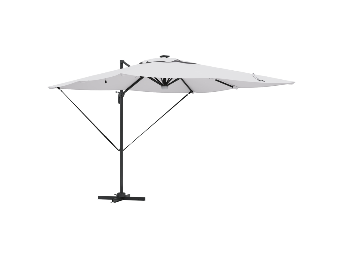 Conjunto 1 Parasol Roma Vidaxl Cinzento-claro Poliéster (286 X 284 X 270 Cm)