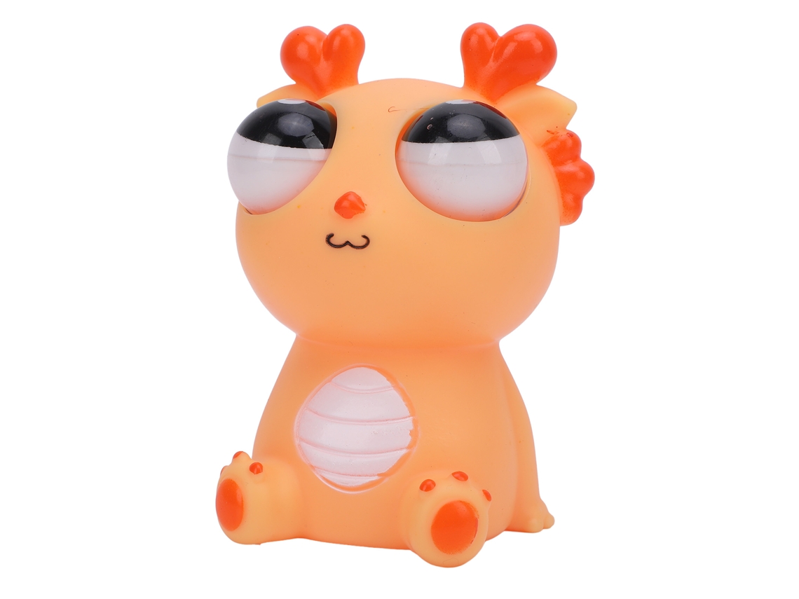 Brinquedo De Esquecimento Com Olhos Que Saltam Cute Dragão Pvc Para Adultos Alivio De Estresse Laranja