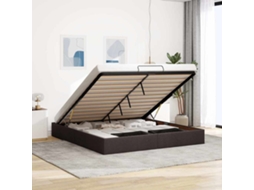 Vidaxl Estrutura De Cama Otomana Sem Colchão 200x200cm Castanho-escuro