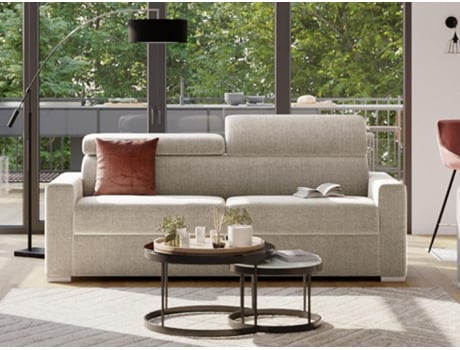 Sofá Cama DUNLOPILLO (216 x 94 x 100 Tamanho Cama: 160 - 179 cm - Veludo - Bege)