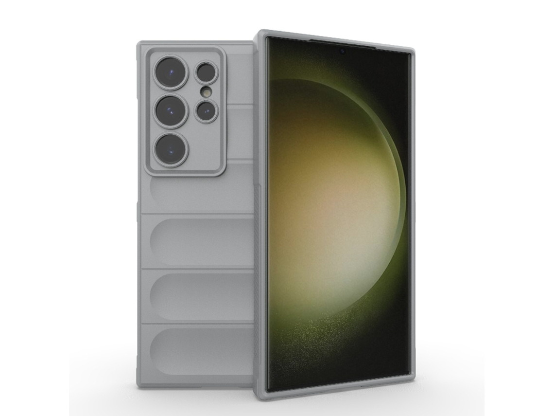 Capa Halinuia Para Samsung Galaxy S24 Ultra 5g Magic Shield Tpu Flanel Cinzento (proteção Integral, Interior Em Flanela)