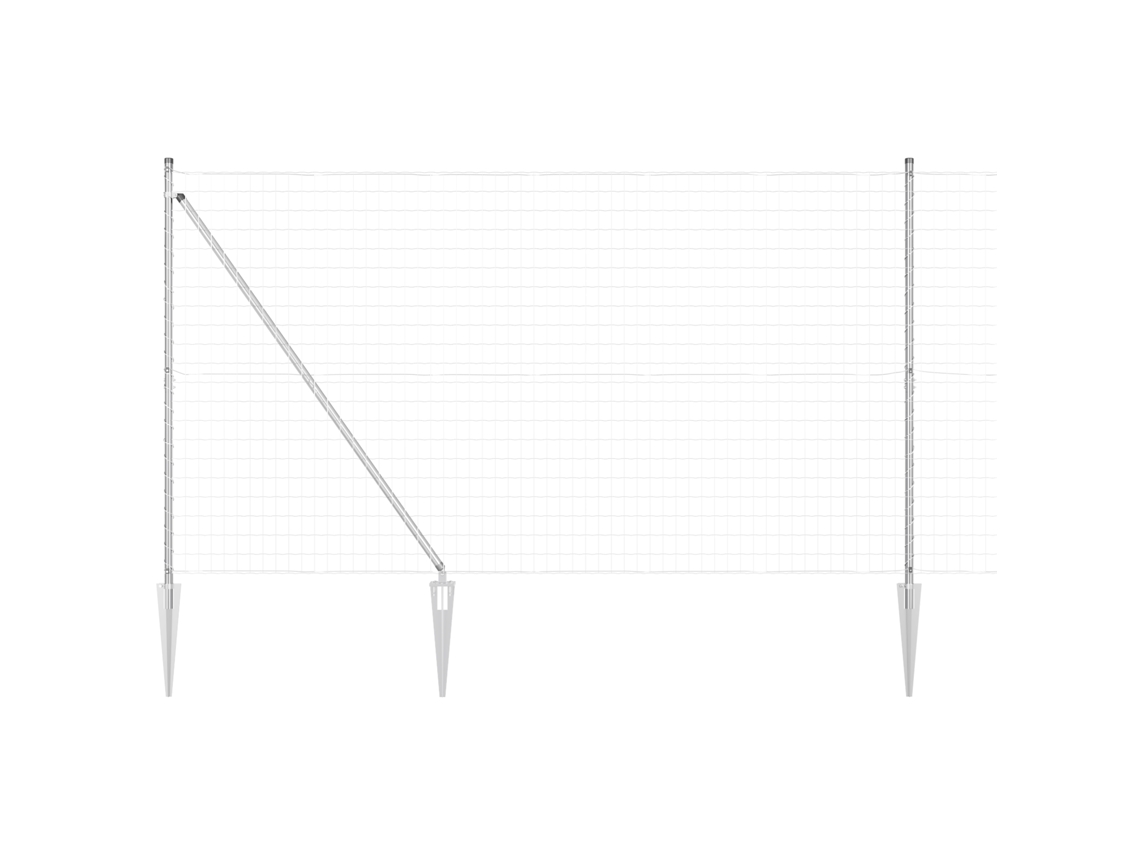 Conjunto 1 Cerca Externa Vidaxl Prateado Aço (10 X 1,6 M)
