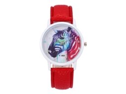 Reloj De Pulsera Para Mujer Estilo Moda Estudiante Con Movimiento De Cuarzo F-460a Rojo