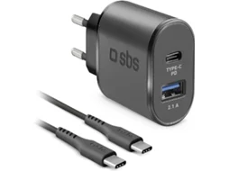 Carregador SBS Tipo C 18W Preto