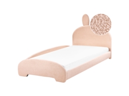 Cama Infantil Em Bouclé Com Orelhinhas Beliani Perros De Bouclé Creme 90x200