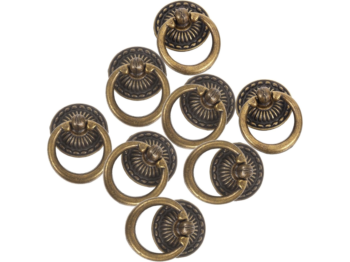Conjunto De 8 Puxadores Redondos Dobráveis Em Liga Zinco Estilo Retrô Para Portas Armários E Cômodas Instalação Fácil