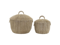 Conjunto de Cestas Dkd Home Decor 51 X 51 X 48 Cm Metal Jute Boho